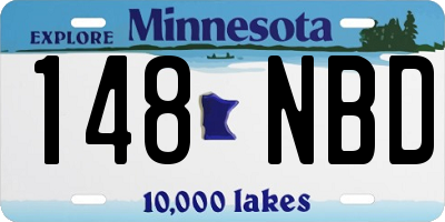 MN license plate 148NBD