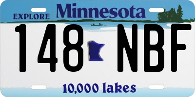 MN license plate 148NBF