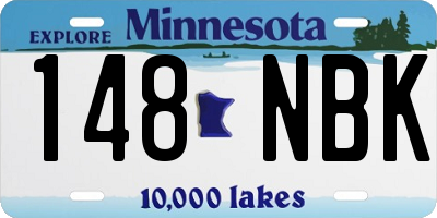 MN license plate 148NBK