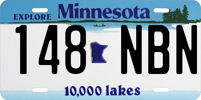 MN license plate 148NBN