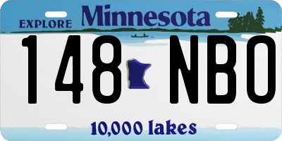 MN license plate 148NBO