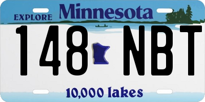 MN license plate 148NBT