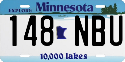 MN license plate 148NBU