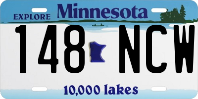 MN license plate 148NCW