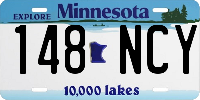 MN license plate 148NCY