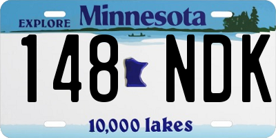 MN license plate 148NDK