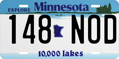 MN license plate 148NOD