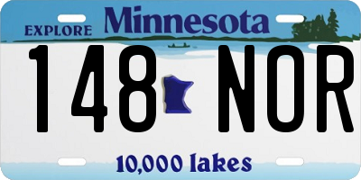 MN license plate 148NOR