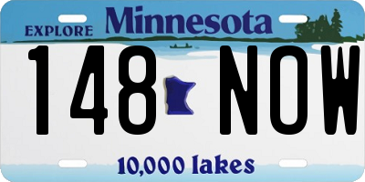 MN license plate 148NOW