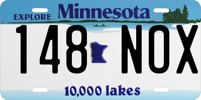 MN license plate 148NOX