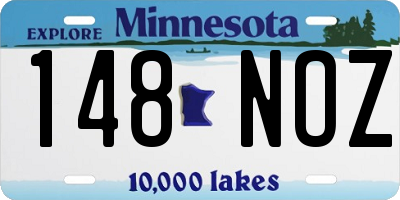MN license plate 148NOZ