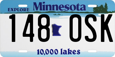 MN license plate 148OSK