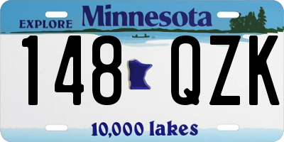 MN license plate 148QZK