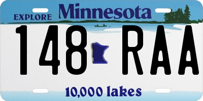 MN license plate 148RAA