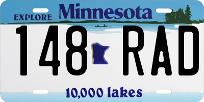MN license plate 148RAD