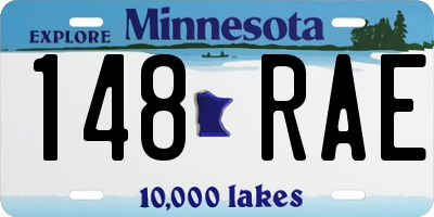 MN license plate 148RAE