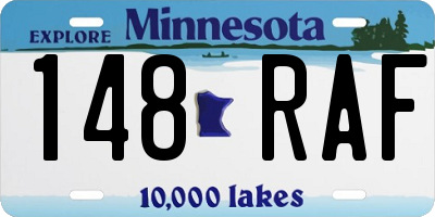 MN license plate 148RAF