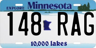 MN license plate 148RAG