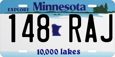 MN license plate 148RAJ