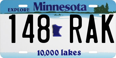 MN license plate 148RAK