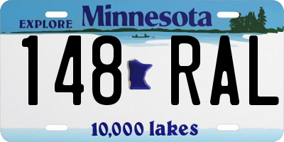 MN license plate 148RAL