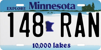 MN license plate 148RAN