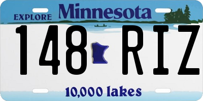 MN license plate 148RIZ