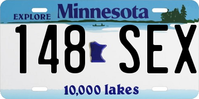 MN license plate 148SEX