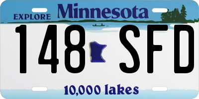 MN license plate 148SFD