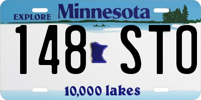 MN license plate 148STO
