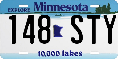 MN license plate 148STY