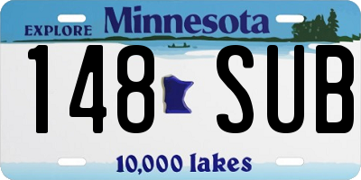 MN license plate 148SUB