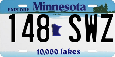 MN license plate 148SWZ