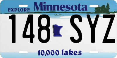 MN license plate 148SYZ