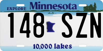 MN license plate 148SZN