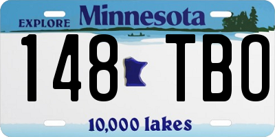 MN license plate 148TBO