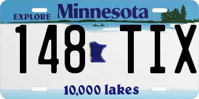 MN license plate 148TIX