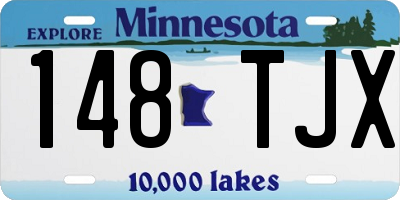 MN license plate 148TJX