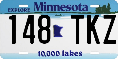 MN license plate 148TKZ