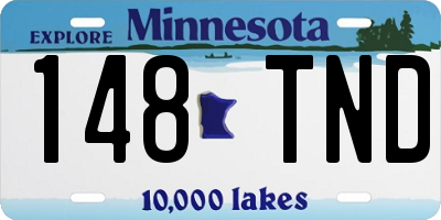 MN license plate 148TND