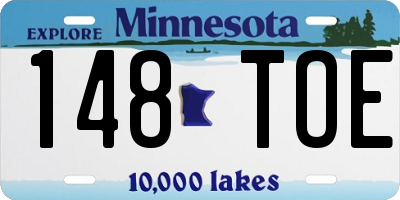 MN license plate 148TOE