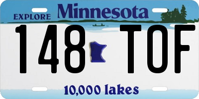 MN license plate 148TOF