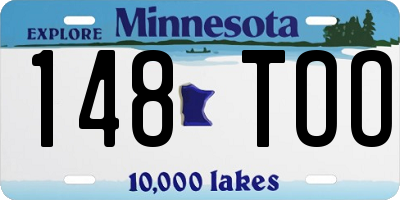 MN license plate 148TOO
