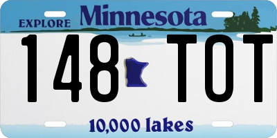 MN license plate 148TOT