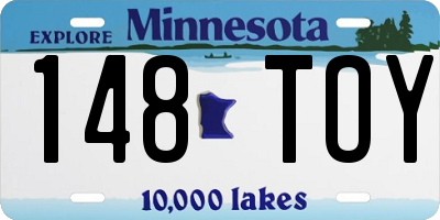 MN license plate 148TOY