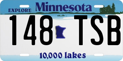 MN license plate 148TSB