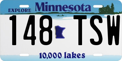MN license plate 148TSW