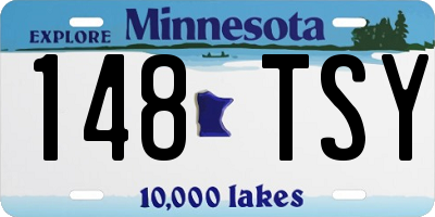 MN license plate 148TSY