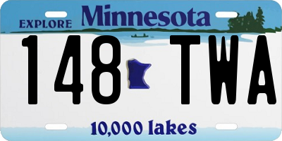 MN license plate 148TWA