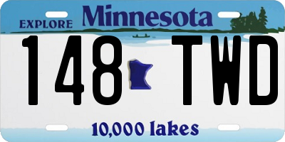 MN license plate 148TWD